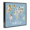 Stupell Industries Kid's Map Of World Blue Framed Giclee, design by Carla Daly